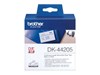 Brother DK Labels DK-44205 (62mm x 30.48m) Continuous Removable Paper Tape (Black On White) 1 Roll