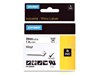 Dymo (24mm) Coloured Vinyl Tape (Black on White) for Dymo RhinoPRO 6000 Printers