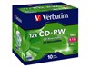 Verbatim (700MB) CD-RW 80 Minute 12x Hi Speed Jewel Case Pack of 10