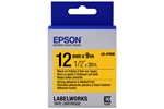 Epson LK-4YBW  (12mm x 9m) Strong Adhesive Label Cartridge (Black on Yellow) for LabelWorks Label Makers