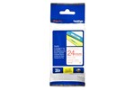 Brother P-touch TZe-252 (24mm x 8m) Red On White Laminated Labelling Tape