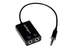 StarTech.com Slim Mini Jack Headphone Splitter Cable Adaptor - 3.5mm Male to 2x 3.5mm Female (Black)