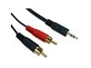 Cables Direct 0.5m 3.5mm Stereo to Twin RCA Audio Cable