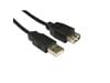 Cables Direct 0.25m USB 2.0 Extension Cable in Black