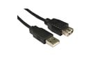 Cables Direct 0.5m USB 2.0 Extension Cable in Black