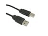 Cables Direct 0.5m USB 2.0 Type A to Type B Cable in Black