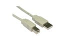 Cables Direct 1.8m USB 2.0 Type A to Type B Cable in Beige