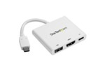 StarTech.com USB-C to 4K HDMI Multifunction Adaptor with Power Delivery and USB-A Port (White)