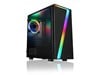 CiT Seven Mini Tower Tempered Glass Gaming PC Case - Black 