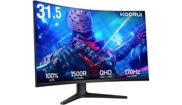 KOORUI GA01 31.5" QHD Curved Gaming Monitor - VA, 170Hz, 1ms, HDMI, DP