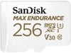 SanDisk MAX ENDURANCE 256GB V30, UHS-I U3, Class10 microSDXC Memory Card with SD Adapter