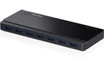 TP-Link UH700 7-Port USB 3.0 Hub with UK Power Adaptor and 1m USB 3.0 Cable (Black)