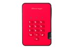 iStorage diskAshur2 SSD 256GB Mobile External Solid State Drive in Red - USB3.1